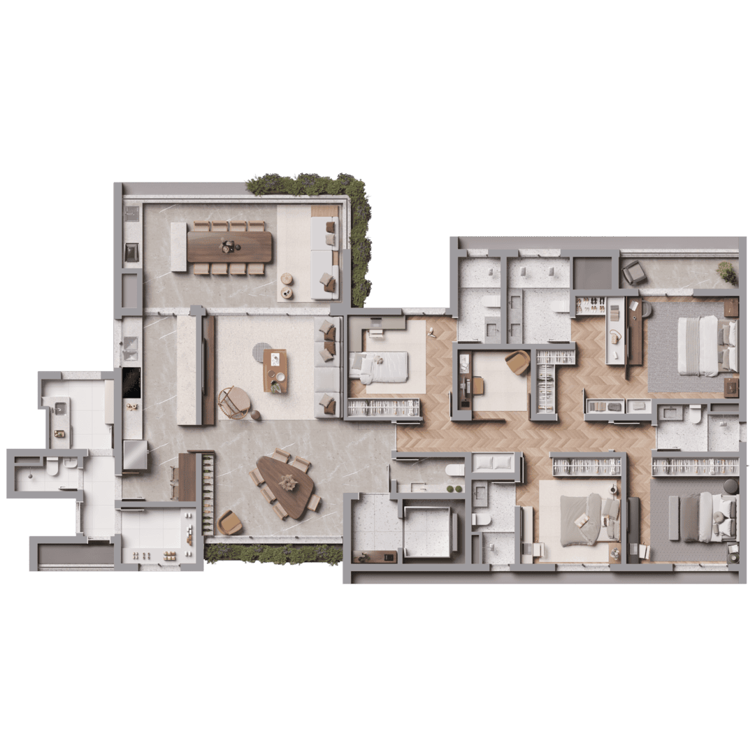 Planta Sereine · 4 suítes