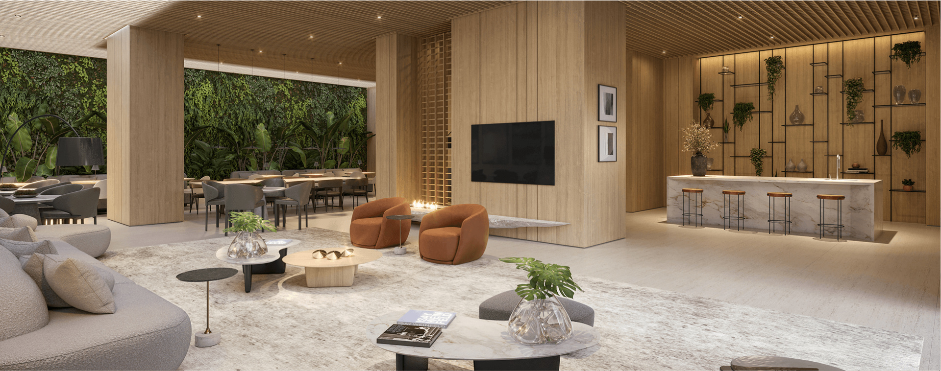 Living do apartamento decorado