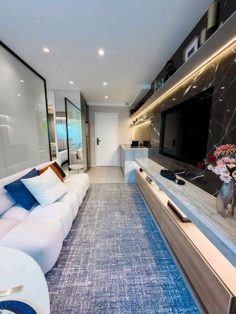 Living — apartamento decorado do Auren Studios Vila Clementino