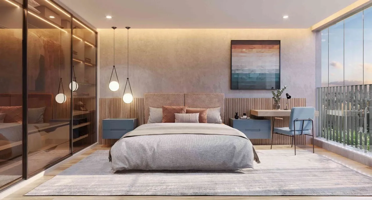 Suíte Master 187m² — apartamento decorado do Valen Capote Valente