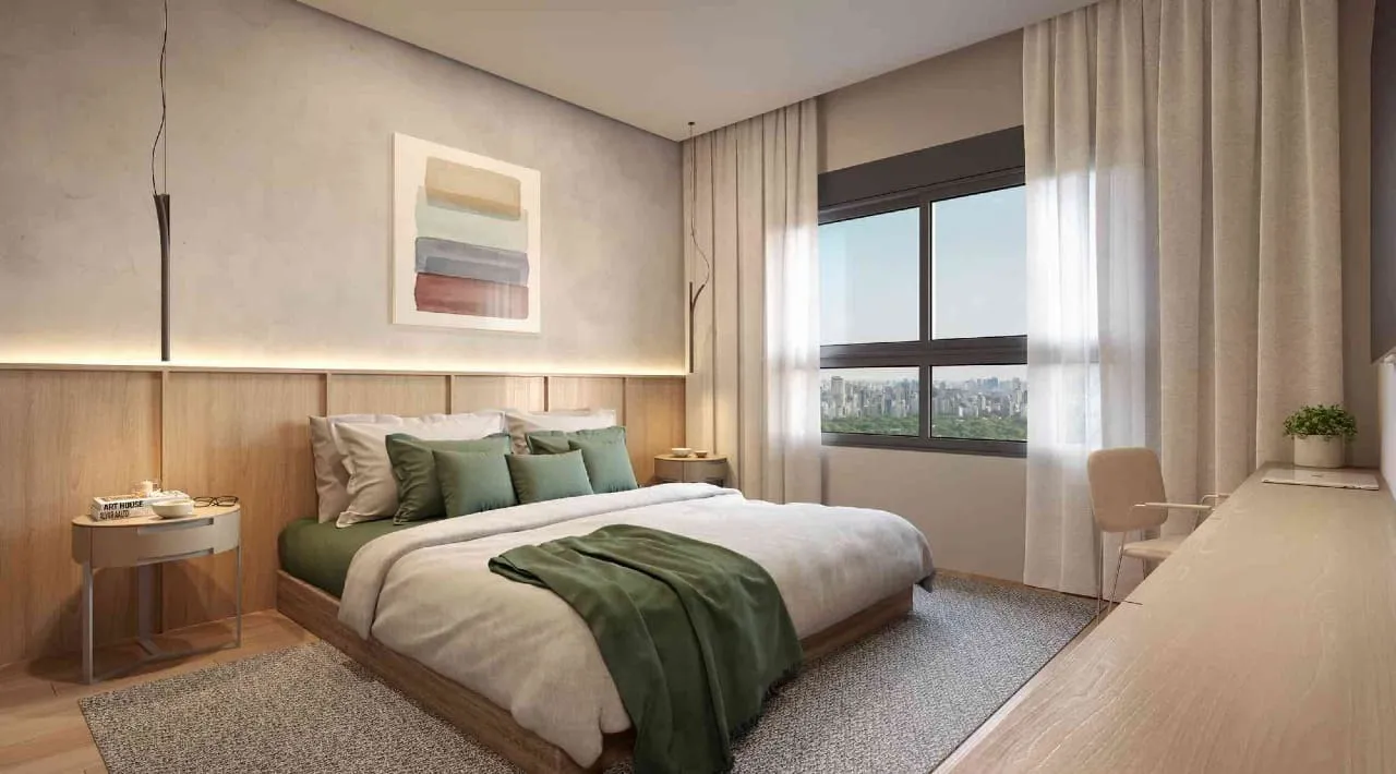 Suíte Master 128m² — apartamento decorado do Valen Capote Valente