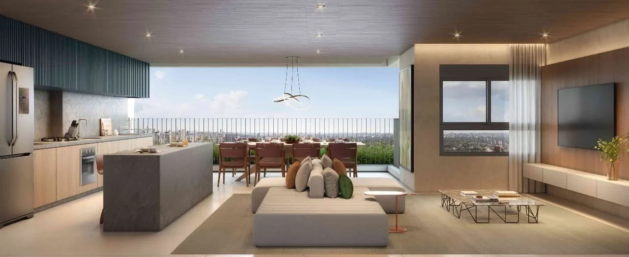 Living 128m² — apartamento decorado do Valen Capote Valente