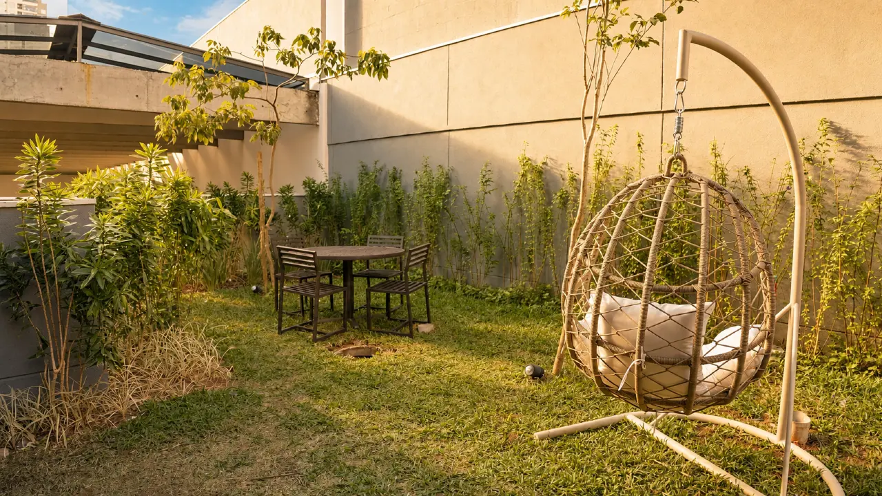 Lounge externo do The Collection Ibirapuera