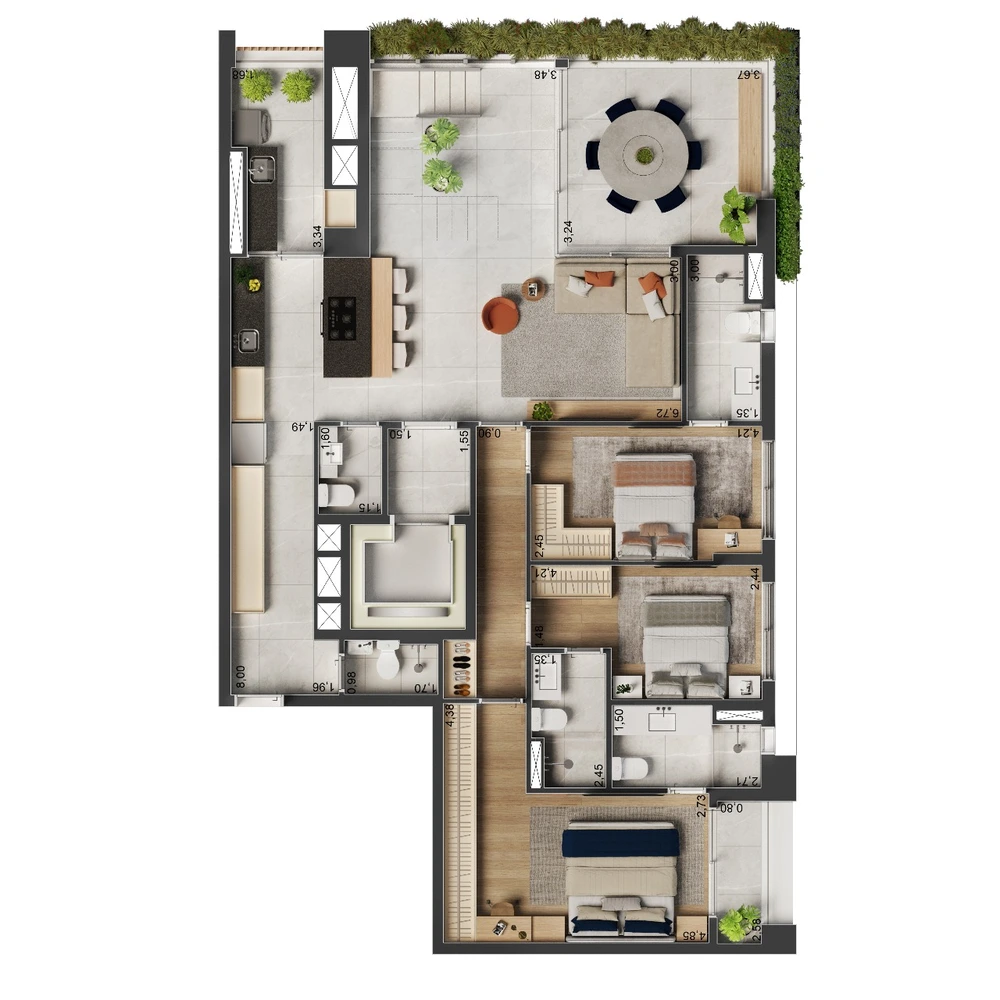 Planta Torre Alba · duplex · 280 m²
