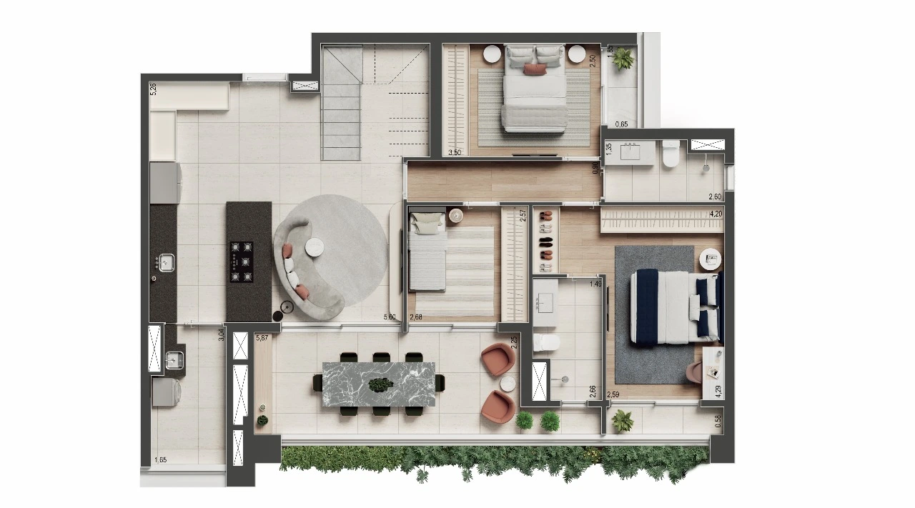 Planta Torre Savi · duplex · 219 m²