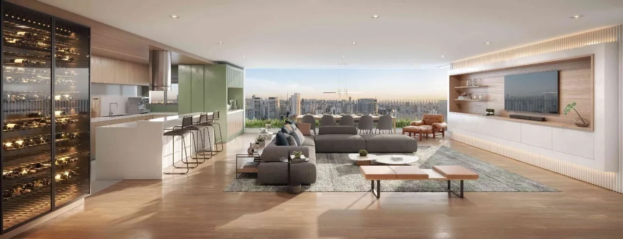 Living 187m² — apartamento decorado do Valen Capote Valente
