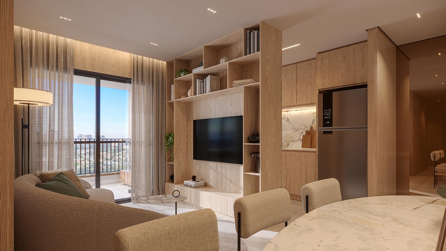 Living Apto 95m² do Edro