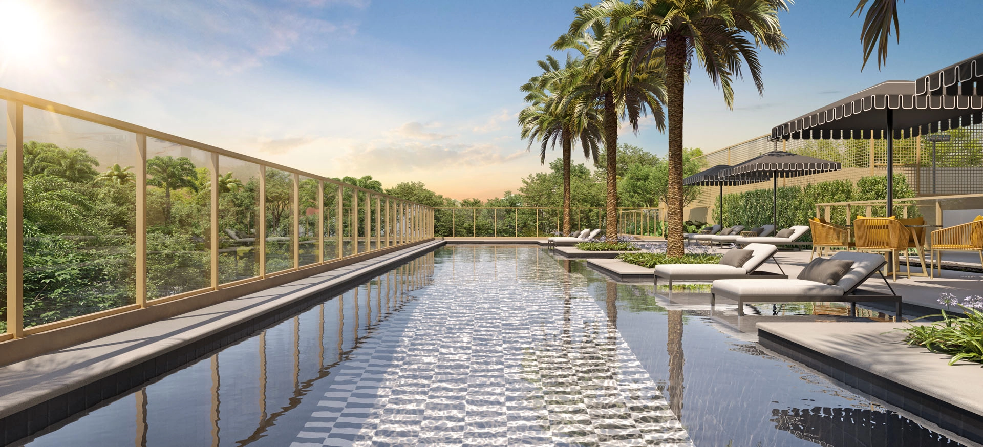 Piscina externa do Soleil Residences