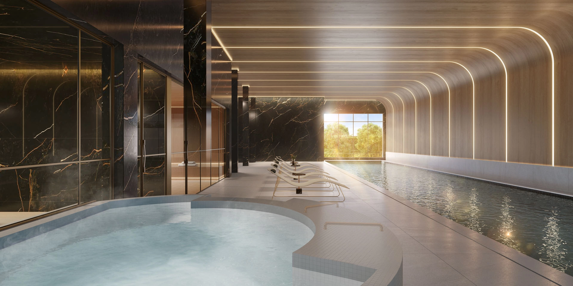 Spa da Piscina coberta do Soleil Residences