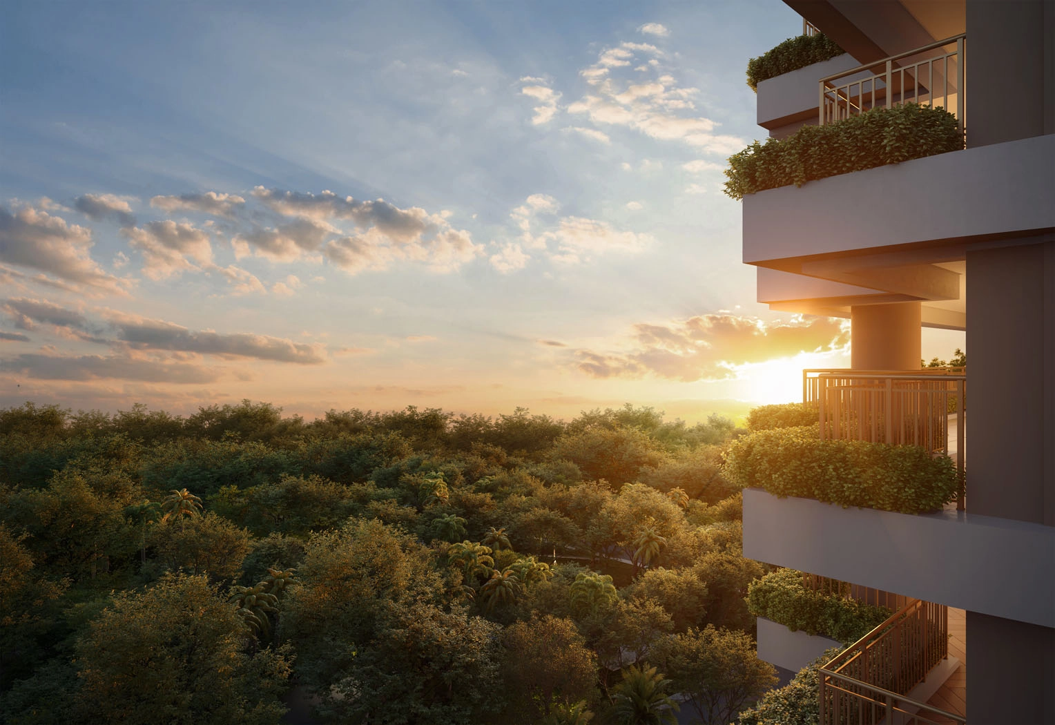 Detalhe da Fachada do Soleil Residences
