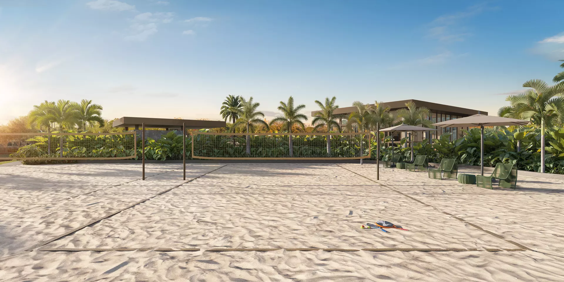 Quadra de beach tennis do Jardim da Hípica