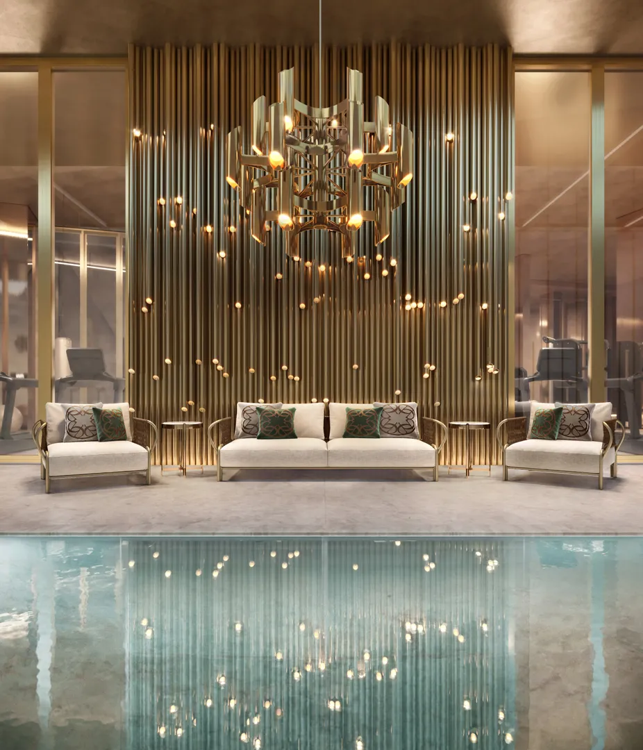 Detalhe da piscina coberta do Saffire By Elie Saab
