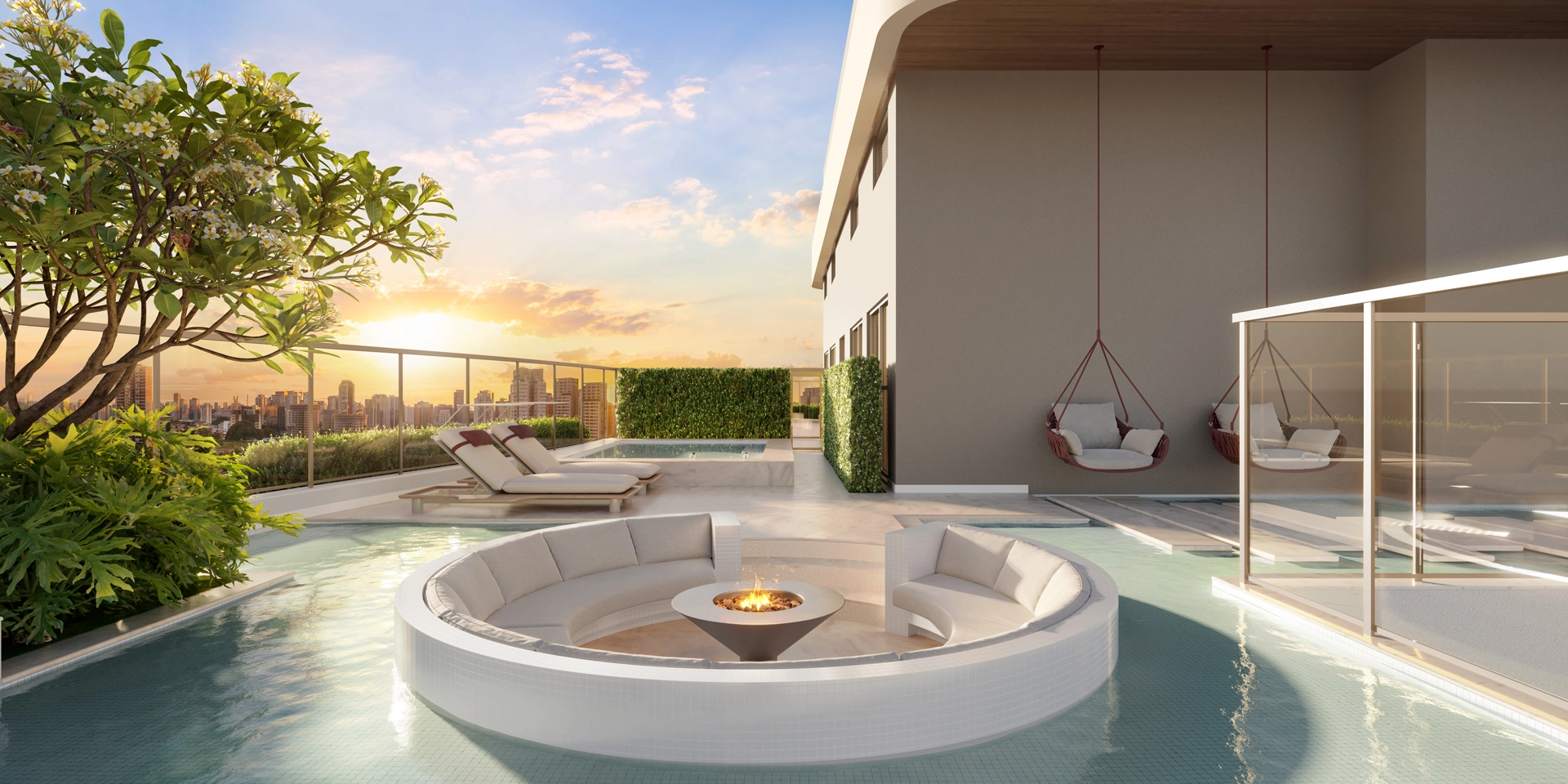 Lounge Lareira do Le Six Residences