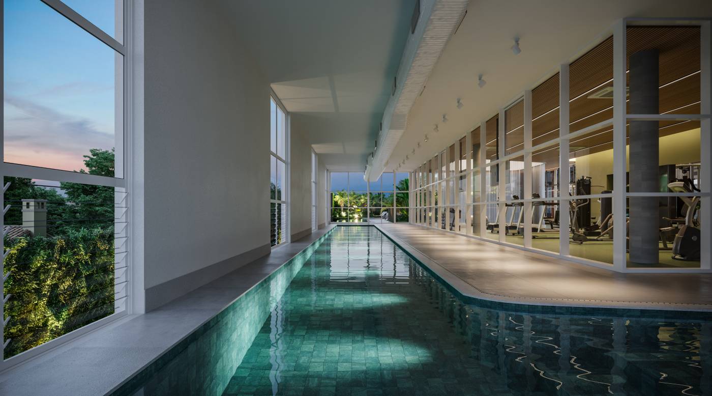 Piscina coberta com raia de 25 m do Biotique Ibirapuera
