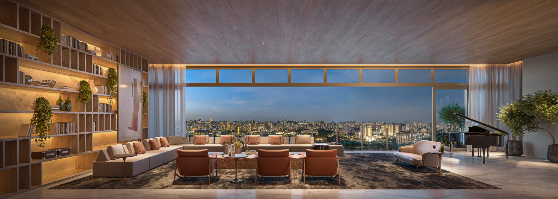 - Triplex 1184m² - Living do Vista Parque Ibirapuera