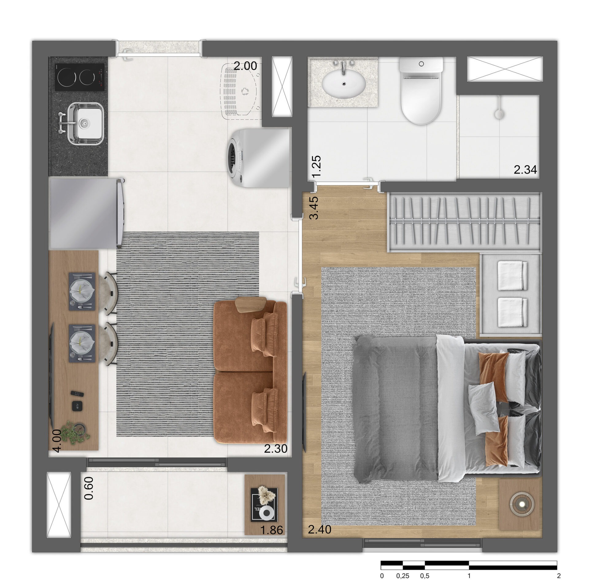 Planta 1 dorm · 24 m²