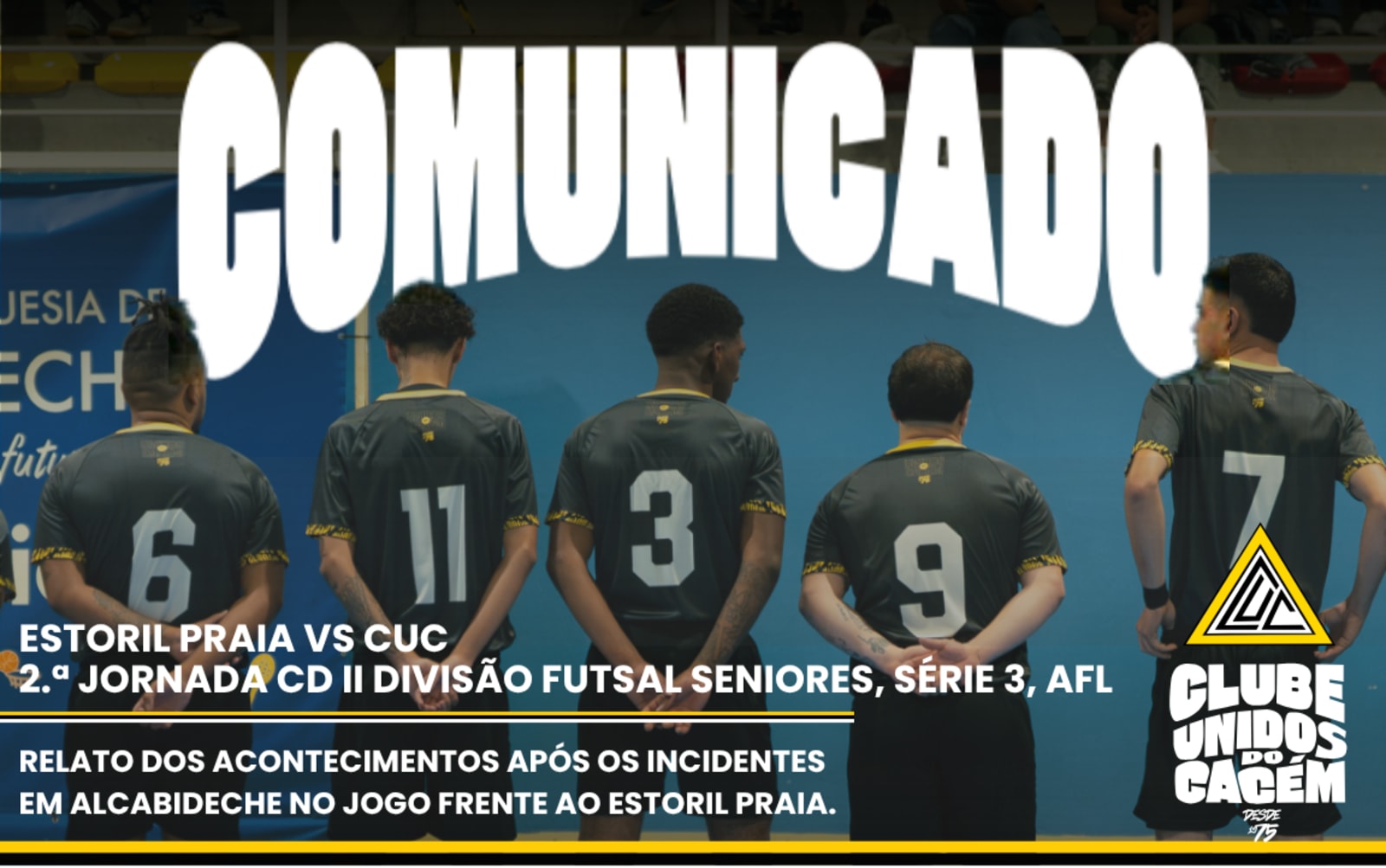 COMUNICADO OFICIAL: Jogo Estoril Praia x Clube Unidos do Cacém