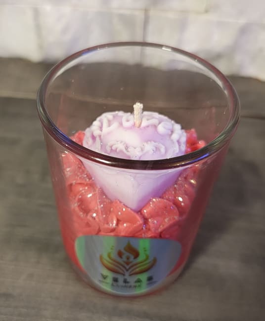 Vela Corazon Base Roja