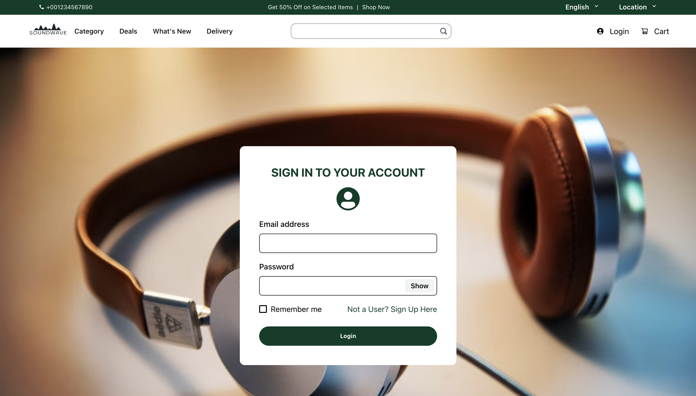 landing page