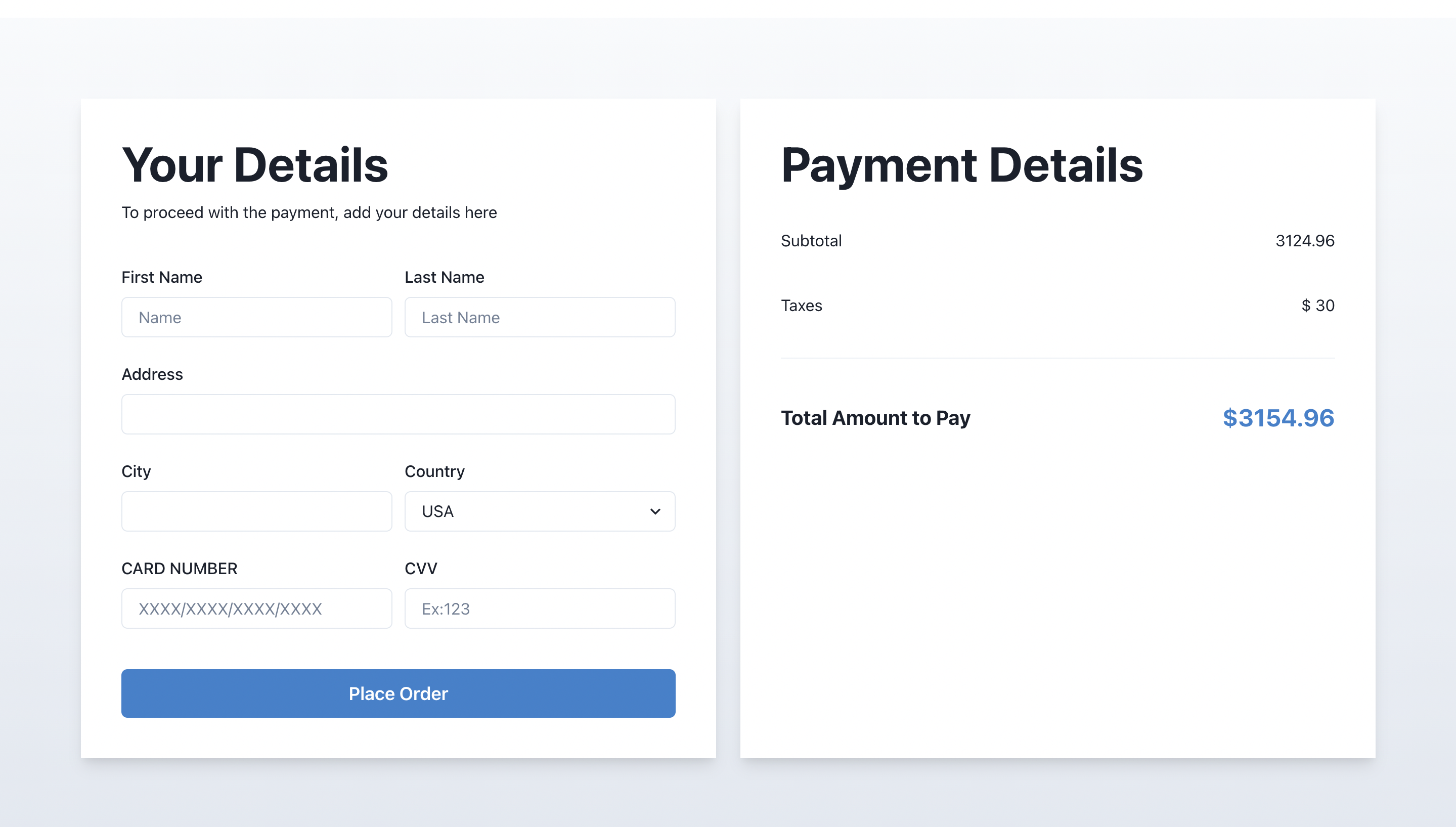 Payment page