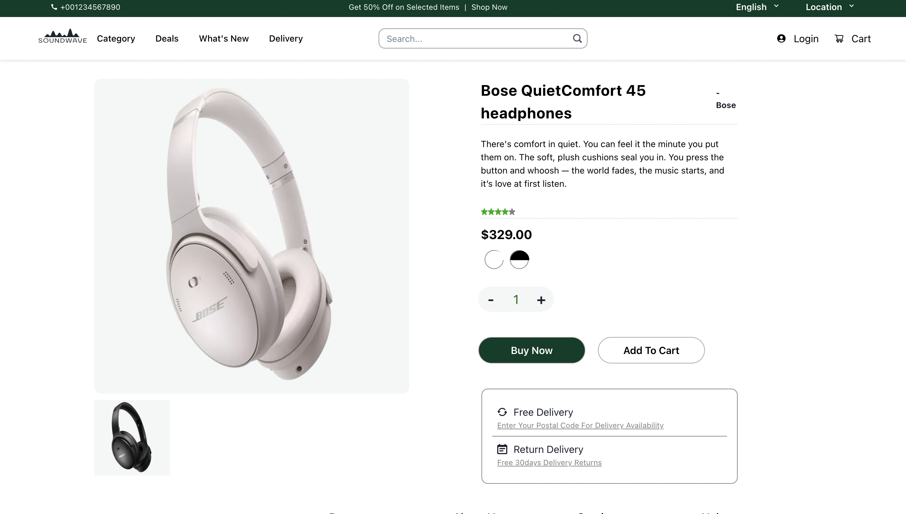 Single Product page