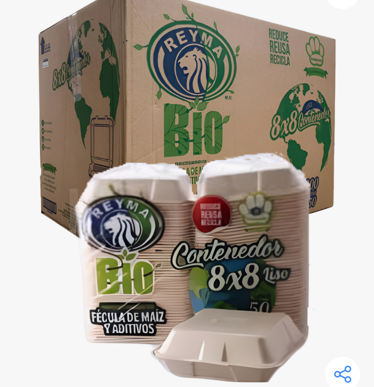 Domo 8x8 Reyma Bio sin divisiones 200pz - 0