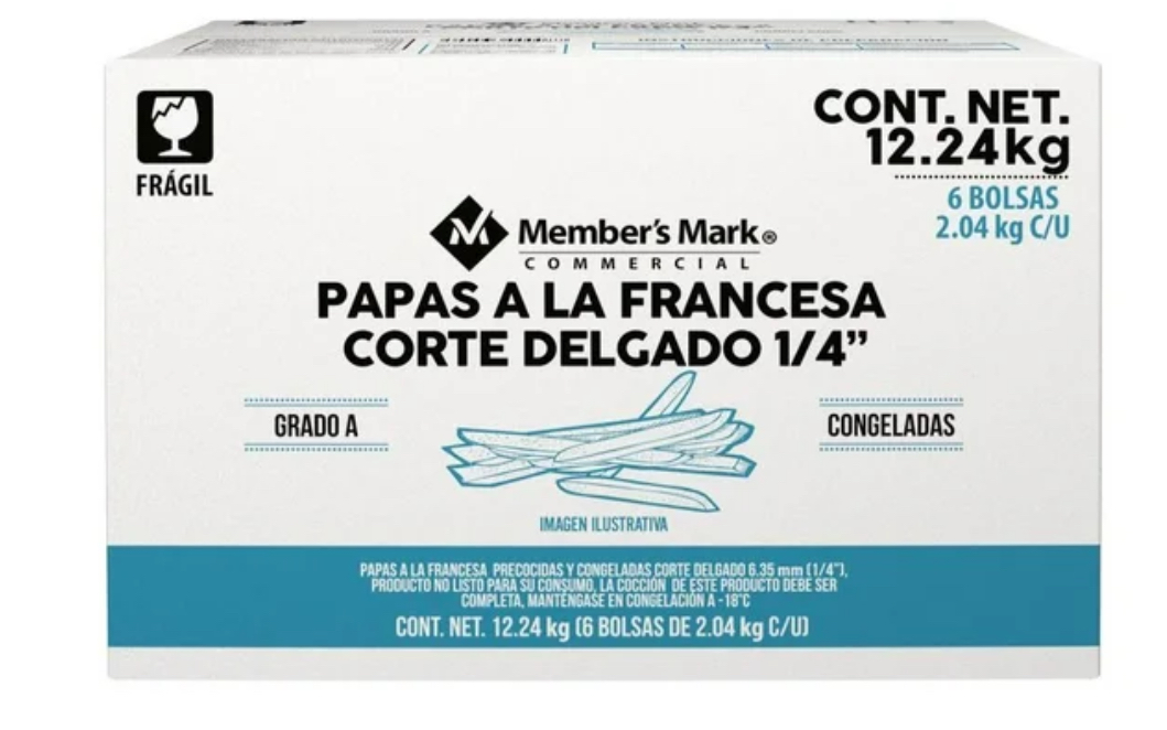 Papa francesa x caja Members Mark 12.24kg - 0