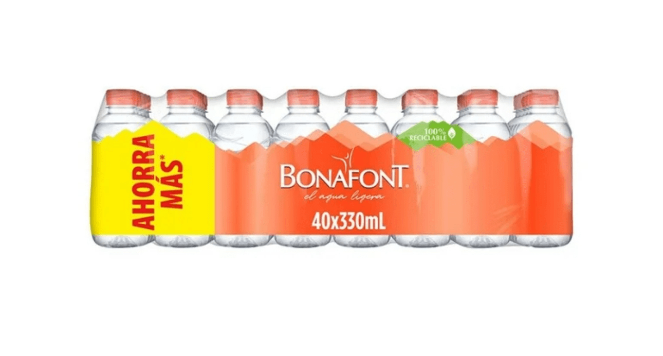 Agua Bonafont de 40 piezas de 330ml - 0