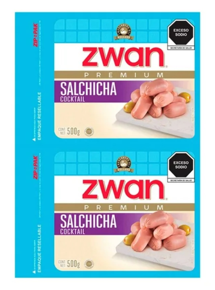 Salchicha Coctelera Zwan 2 paquetes de .500gr c/u - 0