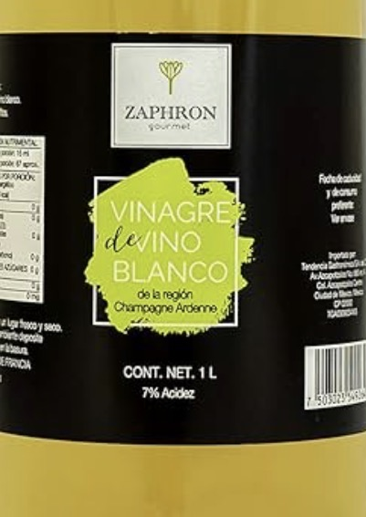 Vinagre de Vino Blanco Zaphron 1Lt - 0