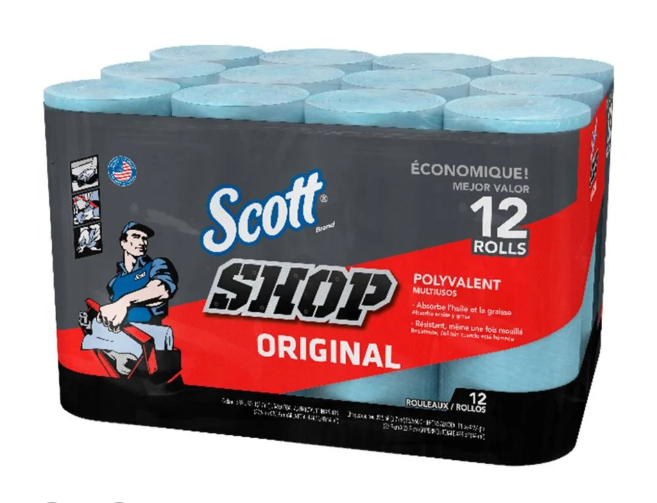 Toalla azul Scott paquete de 12 rollos - 0