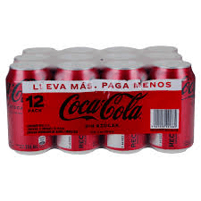 Coca Cola sin azúcar lata 355 ml Paquete 12 - 0