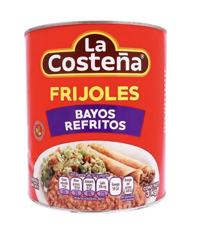 Frijoles Bayos refritos La Costeña 3 Kg - 0