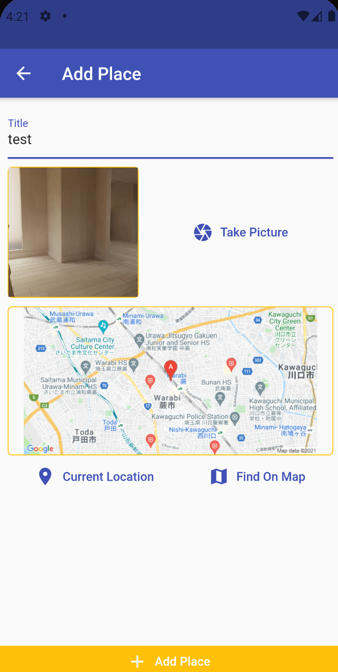 Github jinyongnan810 flutter places app