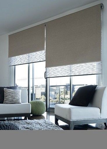 Elegant Roller Blinds with textured fabric in bedroom