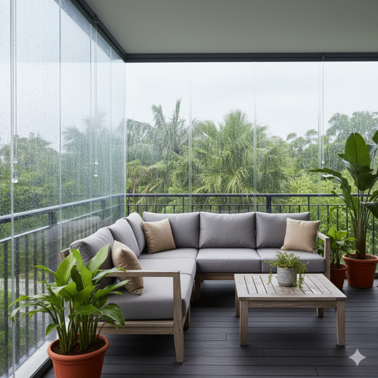 Dark blackout blinds creating complete light control in bedroom