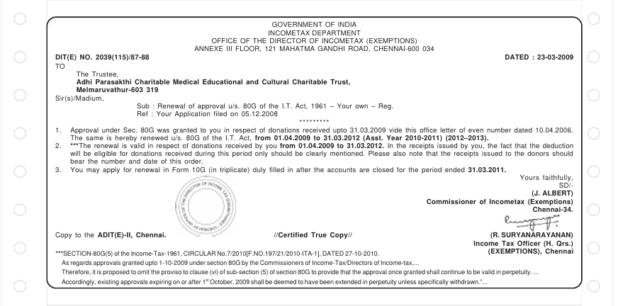 80G Certificate