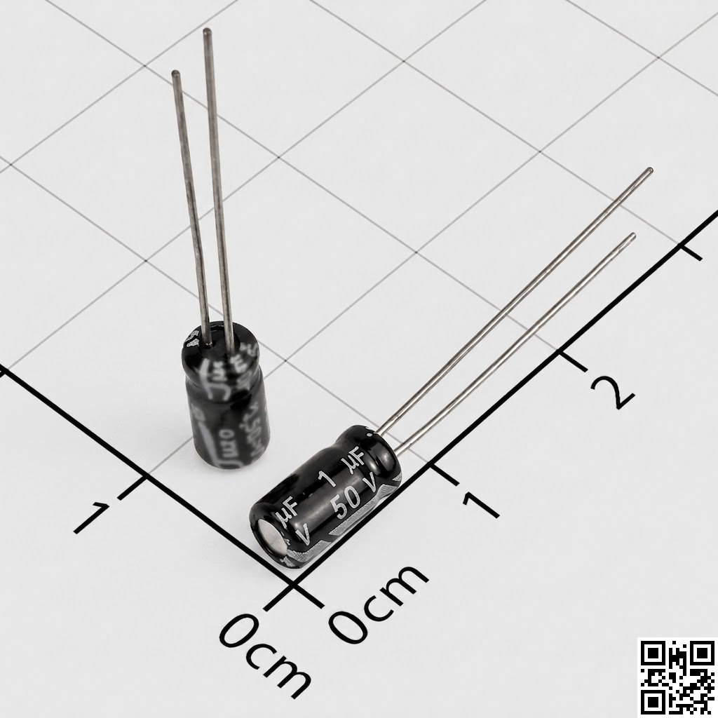 Tụ cắm 1uF 50V 5x11mm xuyên lỗ
