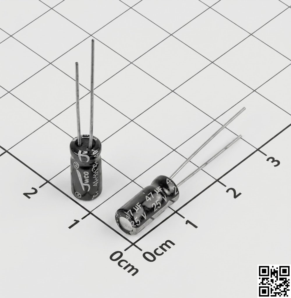 Tụ cắm 47uF 25V 5x11mm xuyên lỗ