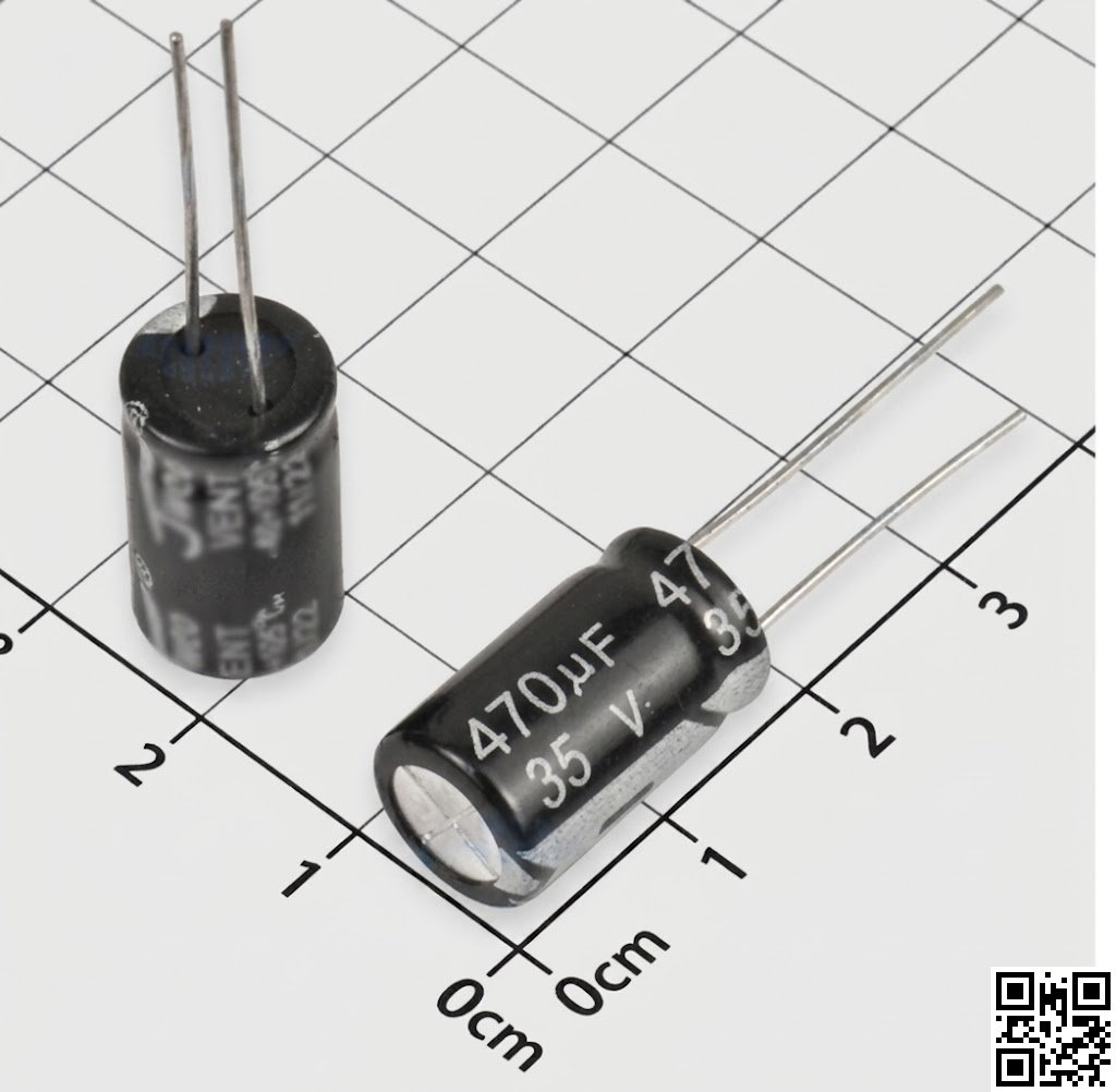 Tụ cắm 470uF 35V 10x17mm xuyên lỗ