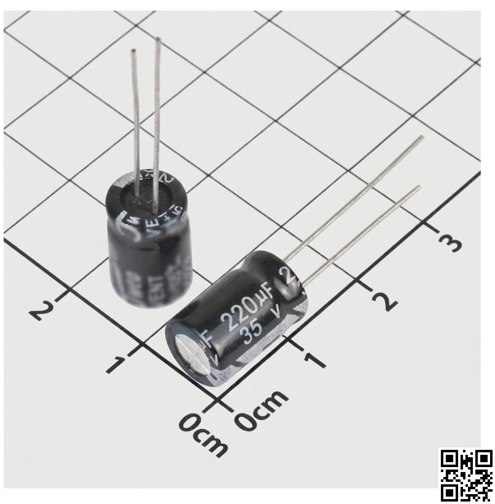 Tụ cắm 220uF 35V 8x12mm xuyên lỗ