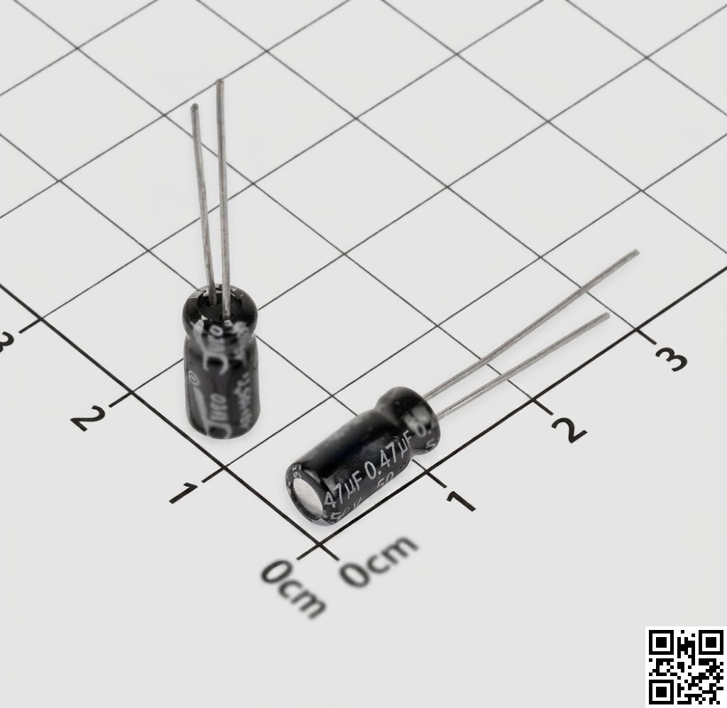 Tụ cắm 470nF (0.47uF) 50V 5x11mm xuyên lỗ