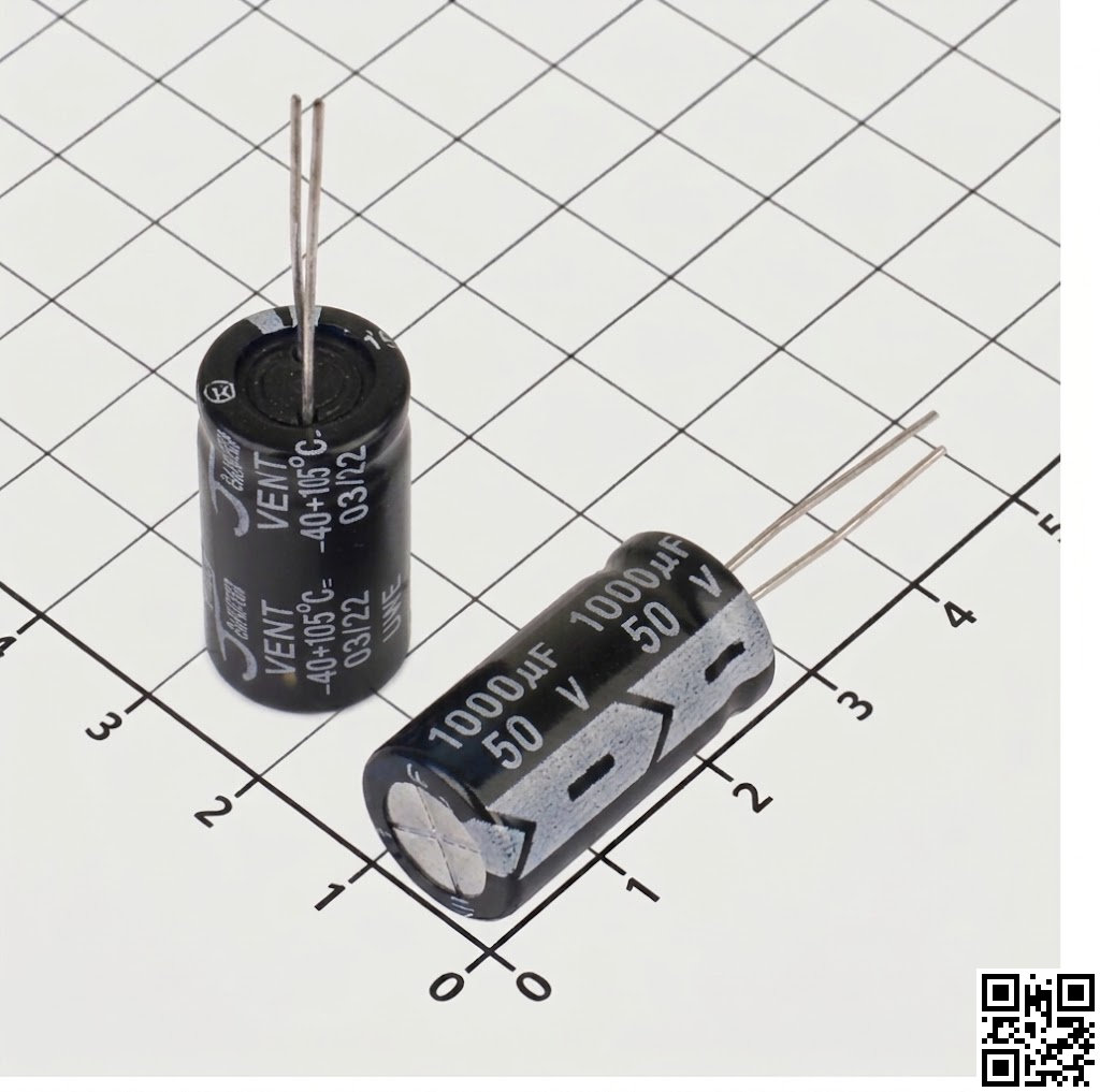 Tụ cắm 1000uF 50V 13x25mm xuyên lỗ