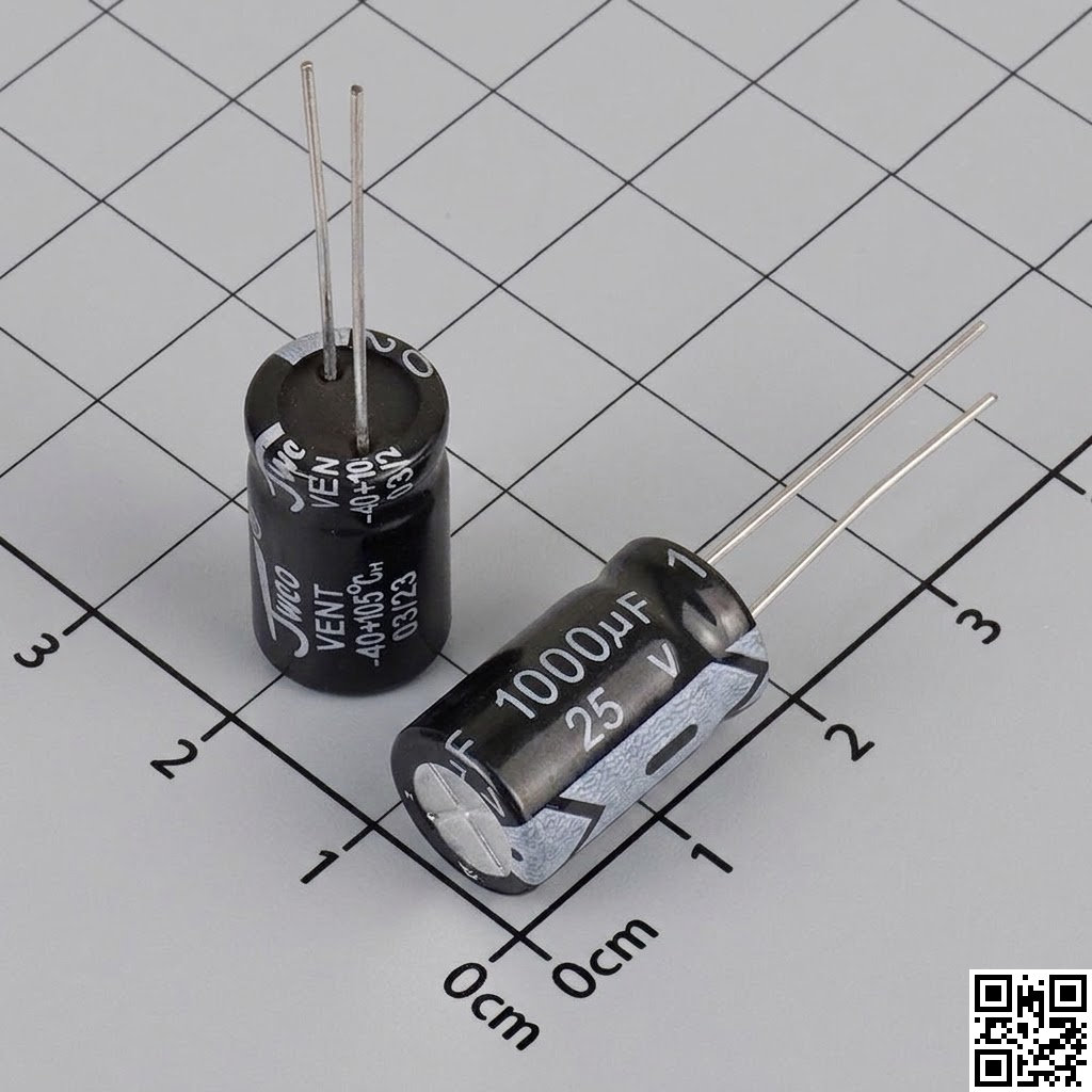 Tụ cắm 1000uF 25V 10x17mm xuyên lỗ