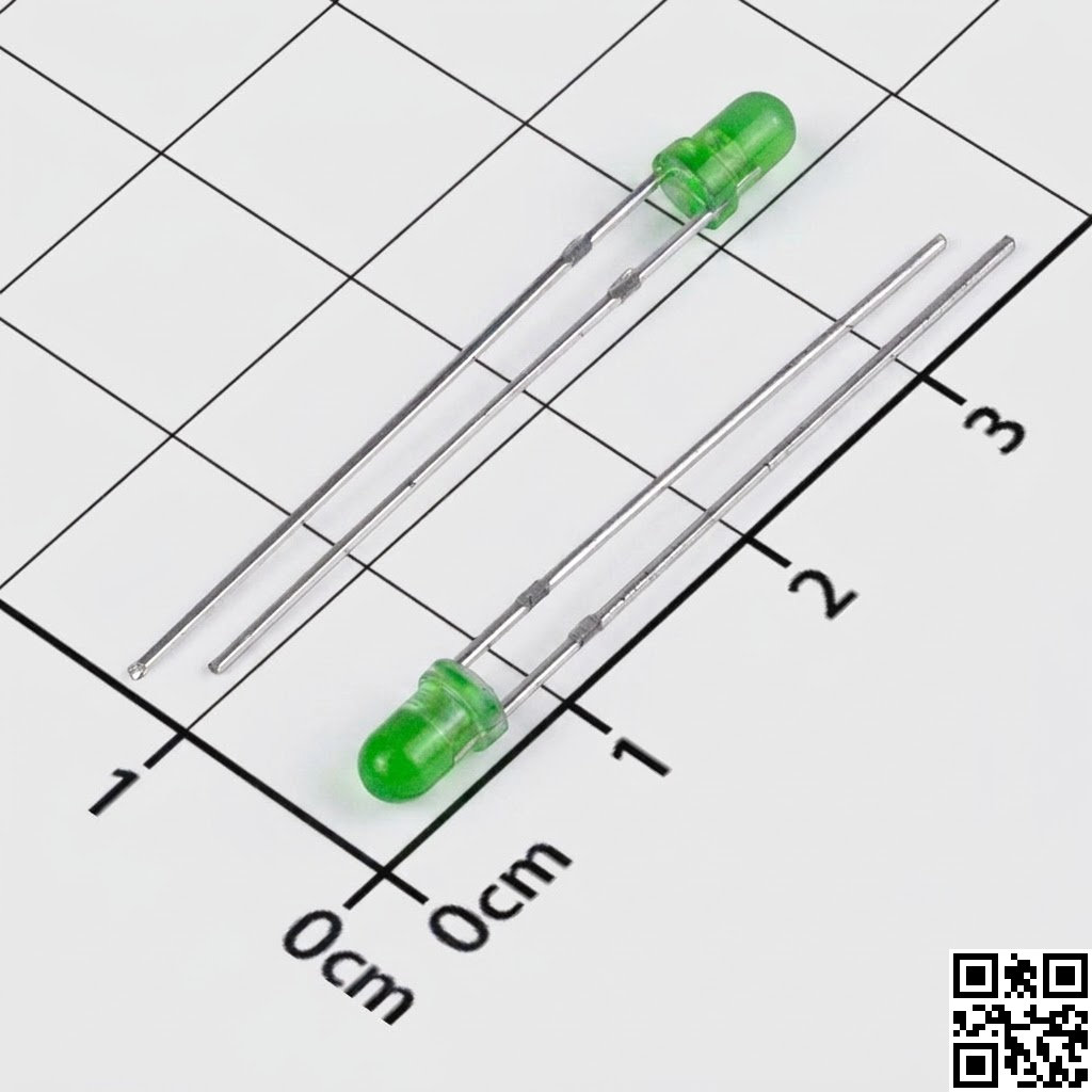 LED Xanh Lá 3mm Chân Dài