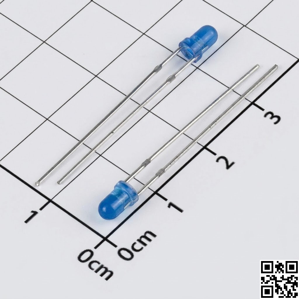 LED Xanh Dương 3mm Chân Dài