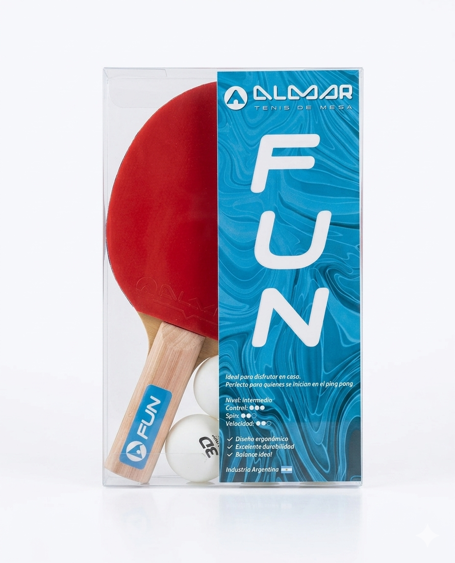 Almar FUN - Set 2 paletas + 3 pelotas