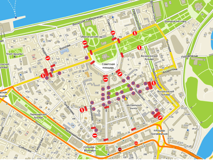 Центр Ярославля в новогоднюю ночь будет пешеходным