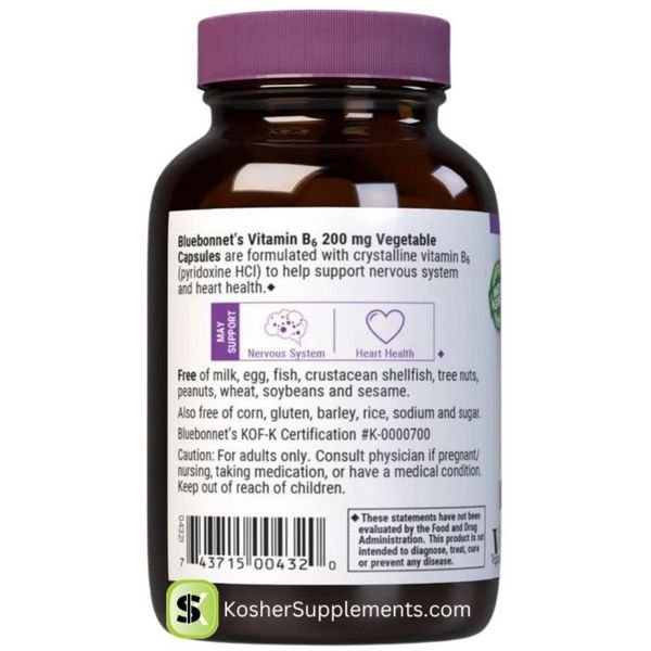 Vitamin B6 200 mg back