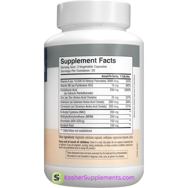 Freeda Ultra Clear Acne Formula kosher vitamins bottle for clear skin support